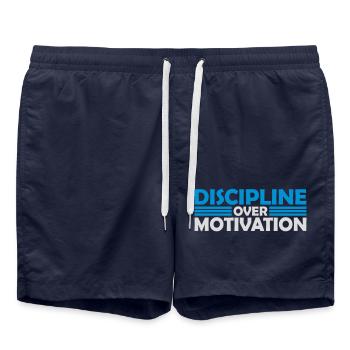 Citation de discipline sur la motivation - Short de bain - bleu marine - Devant - AI Model Male 185 light (185cm)
