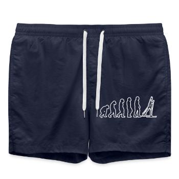 Skifahrer Weihnachten Skifahren Wintersport Ski - Badeshorts - French Navy - Vorne - AI Model Male 185 light (185cm)