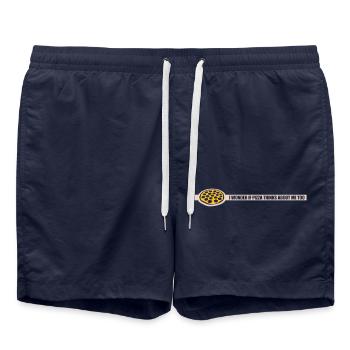 La pizza pense à moi - Short de bain - bleu marine - Devant - AI Model Male 185 light (185cm)