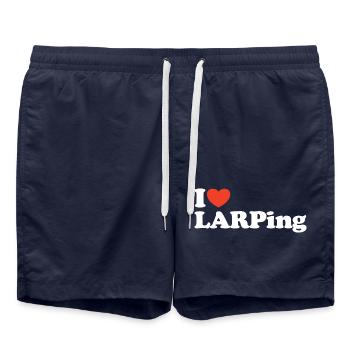 I love LARPing Herz Shirt - Badeshorts - French Navy - Vorne - AI Model Male 185 light (185cm)