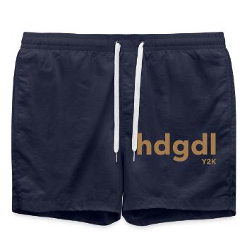 hdgdl hab dich ganz doll lieb Y2k braun - Badeshorts - French Navy - Vorne - AI Model Male 185 light (185cm)