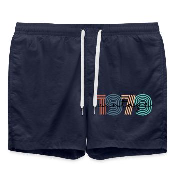 1979 Vintage Retro - Badeshorts - French Navy - Vorne - AI Model Male 185 light (185cm)