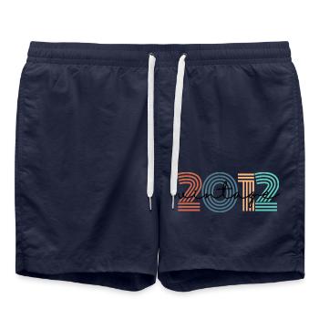 2012 Vintage Retro - Swim Trunks - french navy - Front - AI Model Male 185 light (185cm)