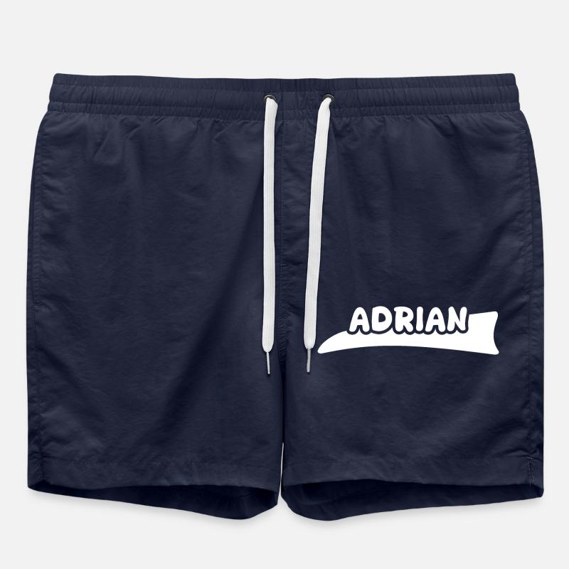 Prénom Adrian - Short de bain - bleu marine