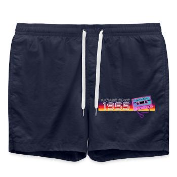 Musique vintage et anniversaire nostalgique - Vintage - Short de bain - bleu marine - Devant - AI Model Male 185 light (185cm)