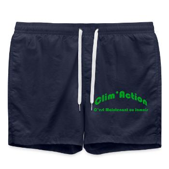 Clim Action for environmental protection - Swim Trunks - french navy - Front - AI Model Male 185 light (185cm)