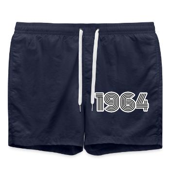 Geboren 1964 - Badeshorts - French Navy - Vorne - AI Model Male 185 light (185cm)