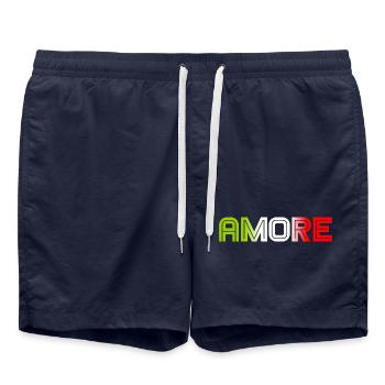 amore - Italia - Italy - Love Italian Love - Swim Trunks - french navy - Front - AI Model Male 185 light (185cm)