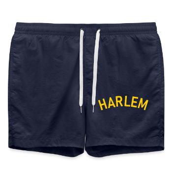 Harlem - NYC - New York - États-Unis - États-Unis - Short de bain - bleu marine - Devant - AI Model Male 185 light (185cm)