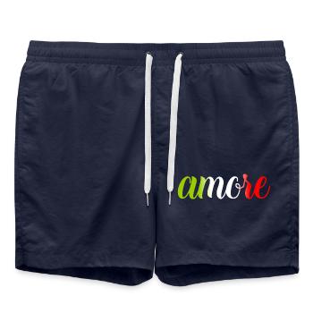 amore - Italia - Italy - Love - Liebe - Swim Trunks - french navy - Front - AI Model Male 185 light (185cm)