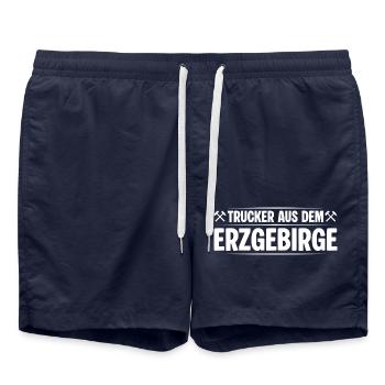 Trucker Erzgebirge - Badeshorts - French Navy - Vorne - AI Model Male 185 light (185cm)