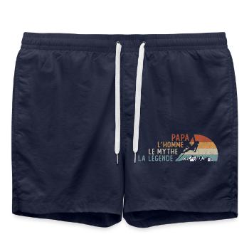 papa grimpeur l'homme cadeau papa sport escalade - Short de bain - bleu marine - Devant - AI Model Male 185 light (185cm)