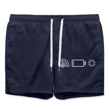 Logos no connection battery - Swim Trunks - french navy - Front - AI Model Male 185 light (185cm)