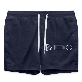 Internet no connection battery - Swim Trunks - french navy - Front - AI Model Male 185 light (185cm)