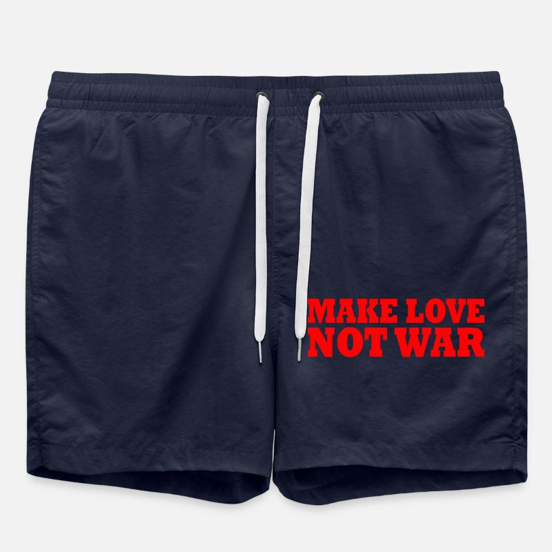 Make love not war - Short de bain - bleu marine