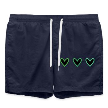 CŒUR. CŒURS. SAINT VALENTIN. LOVE. AMOUR - Short de bain - bleu marine - Devant - AI Model Male 185 light (185cm)