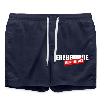 Erzgebirge meine Heimat - Badeshorts - French Navy - Vorne - AI Model Male 185 light (185cm)