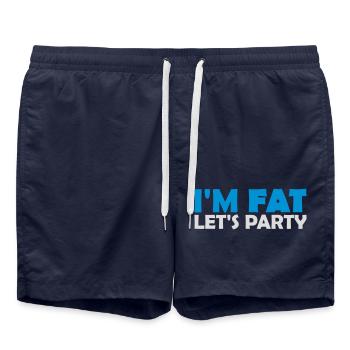 at the fat lets party - Swim Trunks - french navy - Front - AI Model Male 185 light (185cm)