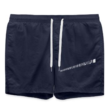being old people age - Swim Trunks - french navy - Front - AI Model Male 185 light (185cm)