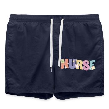 Cool Flower Nurse Cadeau pour les infirmières futures infirmières - Short de bain - bleu marine - Devant - AI Model Male 185 light (185cm)