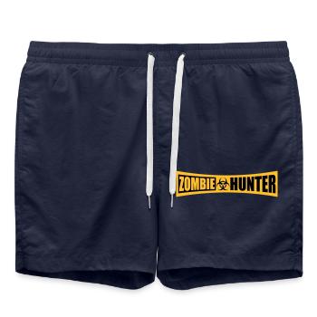zombie hunter Halloween Zitat - Badeshorts - French Navy - Vorne - AI Model Male 185 light (185cm)