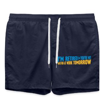 have fun at work - Badeshorts - French Navy - Vorne - AI Model Male 185 light (185cm)