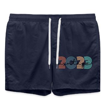 2023 Vintage Retro - Badeshorts - French Navy - Vorne - AI Model Male 185 light (185cm)