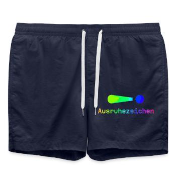 Signe de repos | Sommeil | Paresseux | Fatigué | Drôle - Short de bain - bleu marine - Devant - AI Model Male 185 light (185cm)
