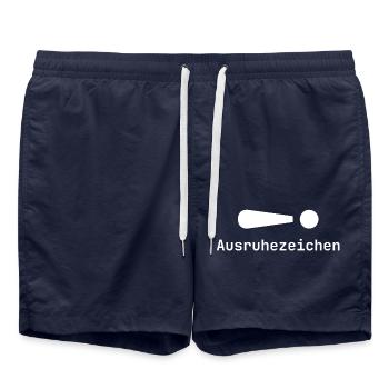 Signe de repos | Sommeil | Paresseux | Fatigué | Drôle - Short de bain - bleu marine - Devant - AI Model Male 185 light (185cm)
