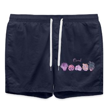 Art vivant des récifs coralliens - Short de bain - bleu marine - Devant - AI Model Male 185 light (185cm)