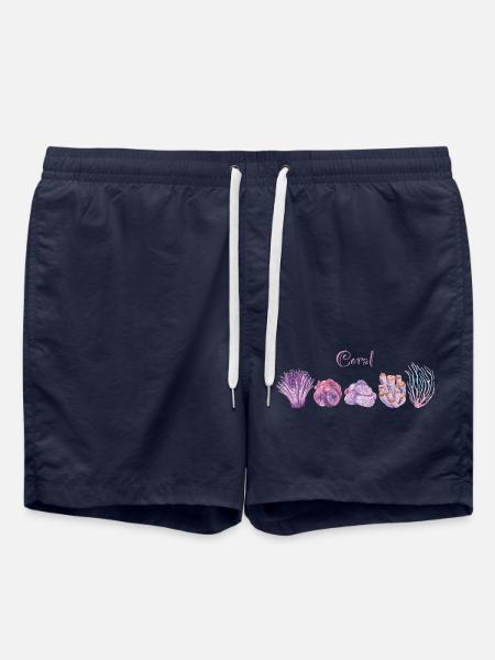 Lebendige Korallenriff-Kunst - Badeshorts - French Navy