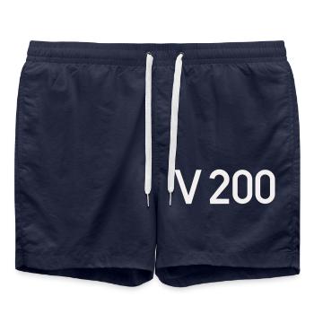 V200 Lok Schriftzug - Badeshorts - French Navy - Vorne - AI Model Male 185 light (185cm)