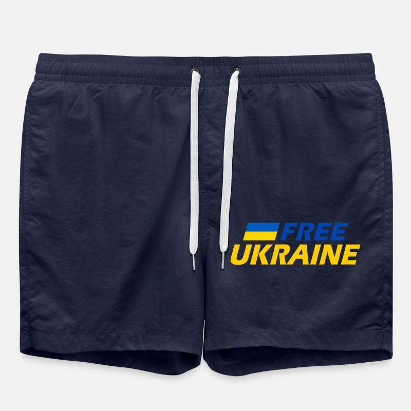 Free ukraine - Short de bain - bleu marine