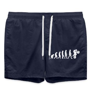 Motorcross Moped Motorcycle Gift Motorcyclist - Swim Trunks - french navy - Front - AI Model Male 185 light (185cm)
