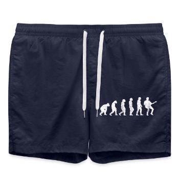 Gitarre Musiker Gitarrist Musik Gitarristin Band - Badeshorts - French Navy - Vorne - AI Model Male 185 light (185cm)