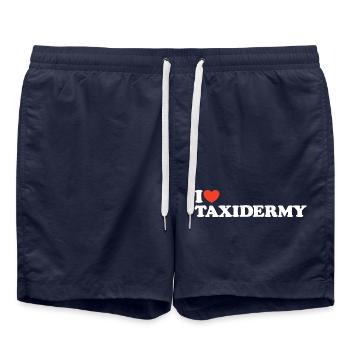 I love Taxidermy Heart Shirt - Swim Trunks - french navy - Front - AI Model Male 185 light (185cm)