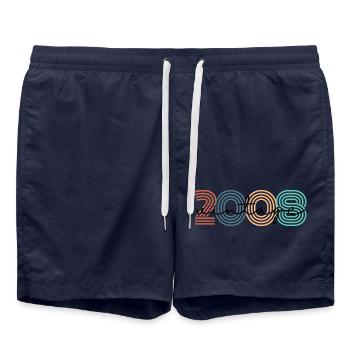 2008 Vintage Retro - Swim Trunks - french navy - Front - AI Model Male 185 light (185cm)