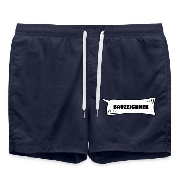 Speech Bubble Draughtsman - Swim Trunks - french navy - Front - AI Model Male 185 light (185cm)