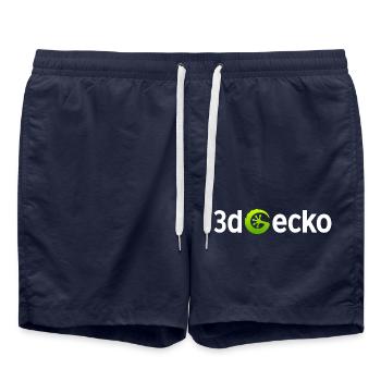3dGecko Logo Schriftzug - Badeshorts - French Navy - Vorne - AI Model Male 185 light (185cm)