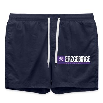 Glück auf Erzgebirge - Badeshorts - French Navy - Vorne - AI Model Male 185 light (185cm)
