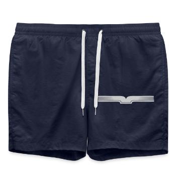 Ouvrir les pages livre ouvert - Short de bain - bleu marine - Devant - AI Model Male 185 light (185cm)