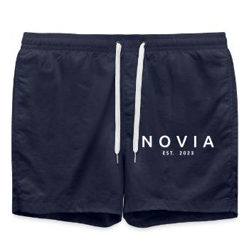 2023 Verlobung Brautdusche Hochzeit - Badeshorts - French Navy - Vorne - AI Model Male 185 light (185cm)