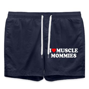 I love muscle mommies - Short de bain - bleu marine - Devant - AI Model Male 185 light (185cm)