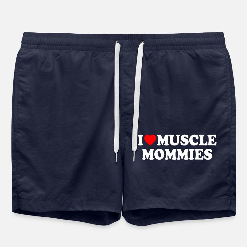 I love muscle mommies - Short de bain - bleu marine