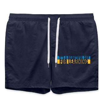 beautiful day for learning - Swim Trunks - french navy - Front - AI Model Male 185 light (185cm)