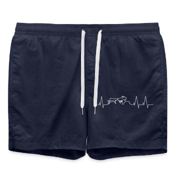Cyclomoteur DDR pulsé IFA VEB Suhl - Short de bain - bleu marine - Devant - AI Model Male 185 light (185cm)