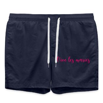 VIVE LES MARIES. JUST MARRIED. VIVE LES MARIES - Short de bain - bleu marine - Devant - AI Model Male 185 light (185cm)