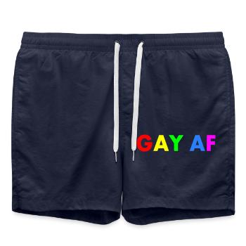 Gay af - Swim Trunks - french navy - Front - AI Model Male 185 light (185cm)