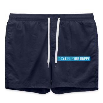 Ne vous dépêchez pas d’être heureux - Short de bain - bleu marine - Devant - AI Model Male 185 light (185cm)