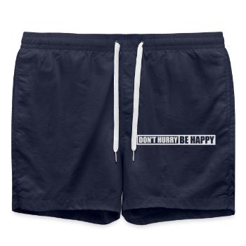 Ne vous dépêchez pas d’être heureux - Short de bain - bleu marine - Devant - AI Model Male 185 light (185cm)